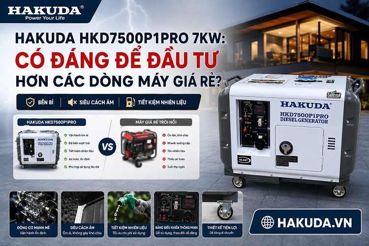 Hakuda HKD7500P1PRO 7KW: Có đáng để đầu tư hơn các dòng máy giá rẻ?