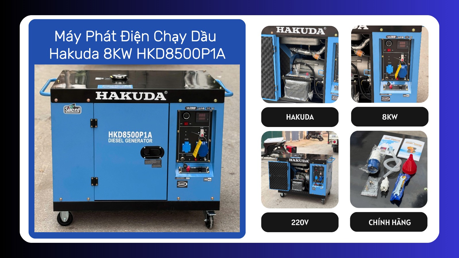 Máy Phát Điện Chạy Dầu Hakuda 8KW HKD8500P1A: Sức Mạnh Vượt Trội & Công Nghệ Khởi Động