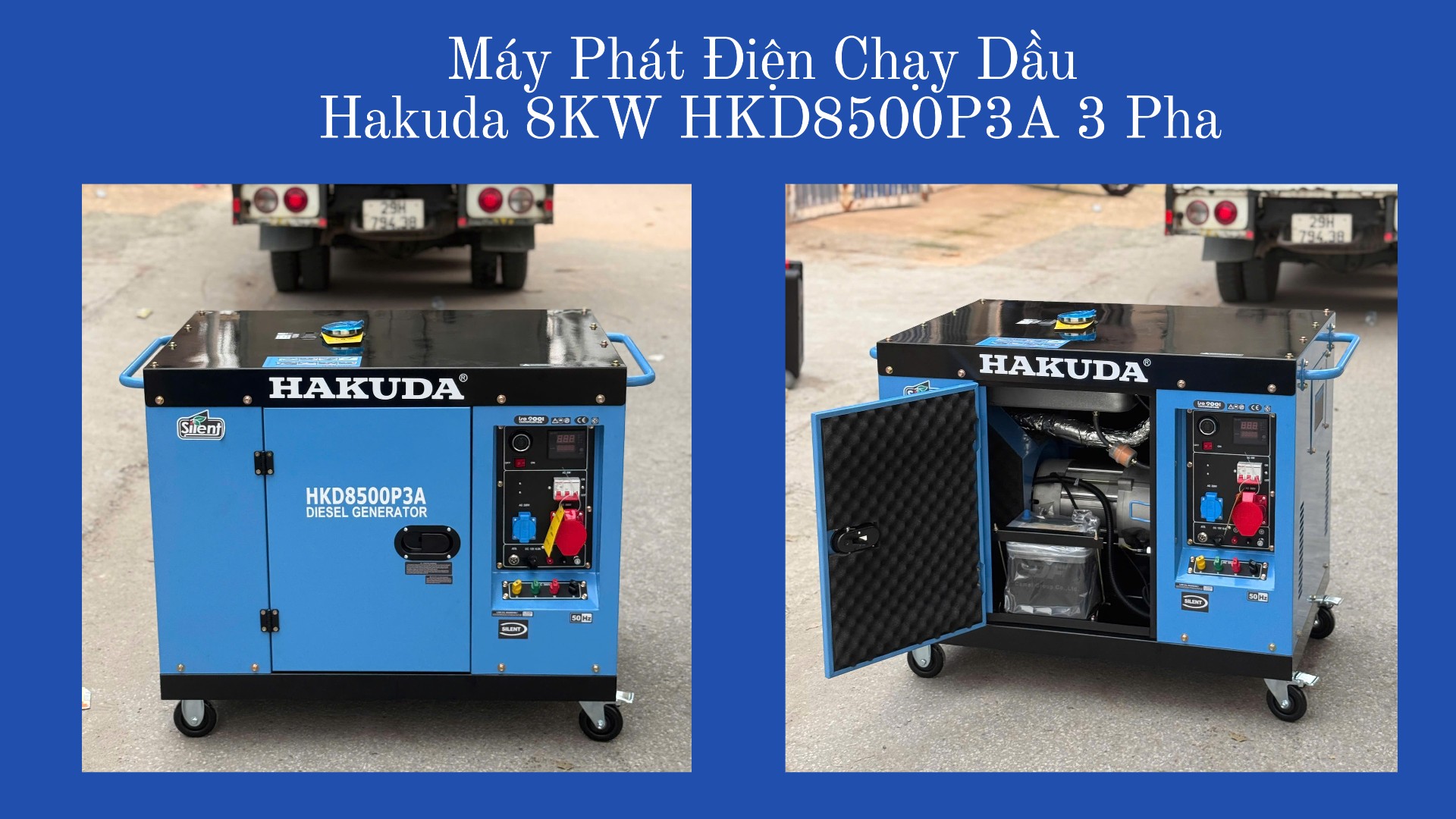 Máy Phát Điện Chạy Dầu Hakuda 8KW HKD8500P3A 3 Pha: Giải Pháp Năng Lượng Công Nghiệp Hoàn Hảo