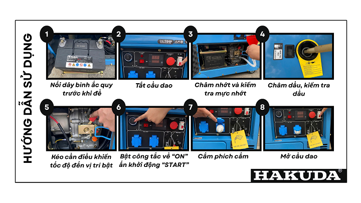 Hướng Dẫn Sử Dụng Máy Phát Điện Chạy Dầu Hakuda Đúng Cách, An Toàn