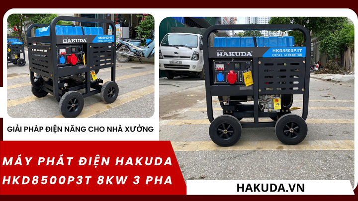 Giải Pháp Điện Năng Cho Nhà Xưởng: Máy Phát Điện Hakuda HKD8500P3T 8KW 3 Pha