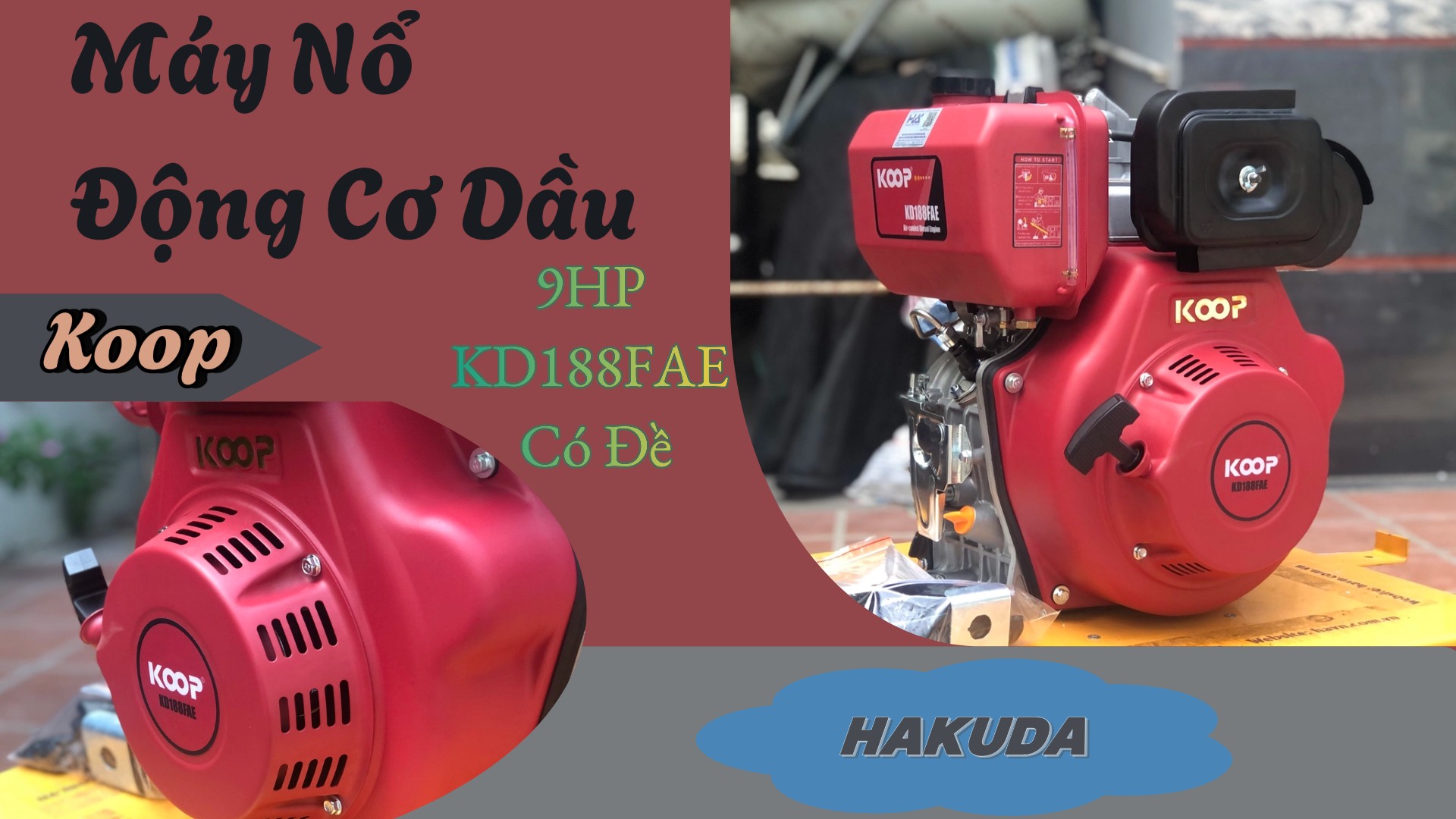 Ứng Dụng Động Cơ Dầu 9HP Koop KD188FAE Có Đề