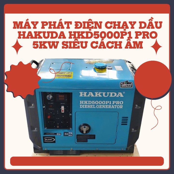 Máy phát điện chạy dầu HAKUDA HKD5000P1 PRO 5KW siêu cách âm : Giải Pháp Năng Lượng Êm Ái, Mạnh Mẽ Cho Mọi Nhu Cầu