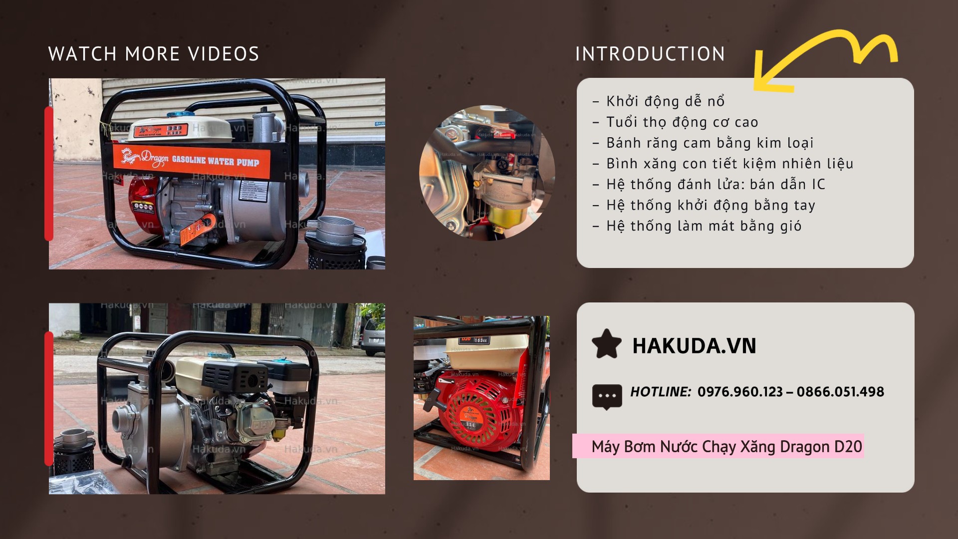 Máy Bơm Nước Chạy Xăng Dragon - Thiết Kế Thông Minh Chất Lượng Vượt Trội