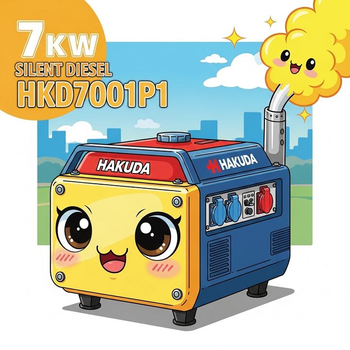 Máy Phát Điện Chạy Dầu Hakuda 7KW HKD7001P1 Siêu Cách Âm: Giải Pháp Năng Lượng Mạnh Mẽ, Êm Ái!