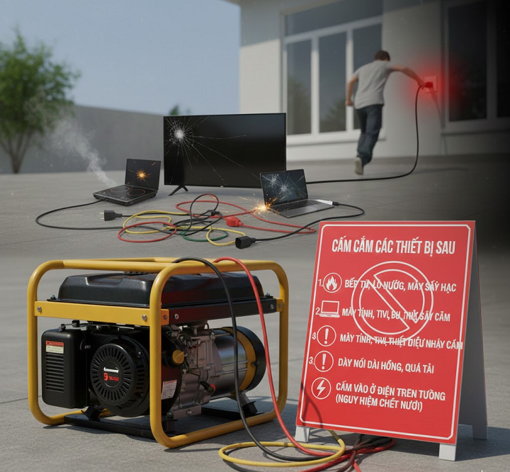 Những Thiết Bị Không Nên Cắm Vào Máy Phát Điện