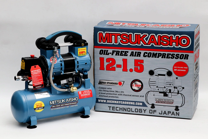 Ứng Dụng Máy Nén Khí Không Dầu Mitsukaisho 1.5HP 12L Lên Hơi Nhanh