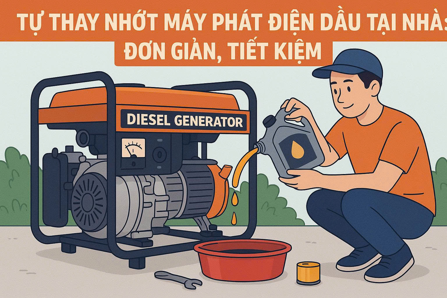 Hướng Dẫn Tự Thay Nhớt Máy Phát Điện Chạy Dầu Tại Nhà