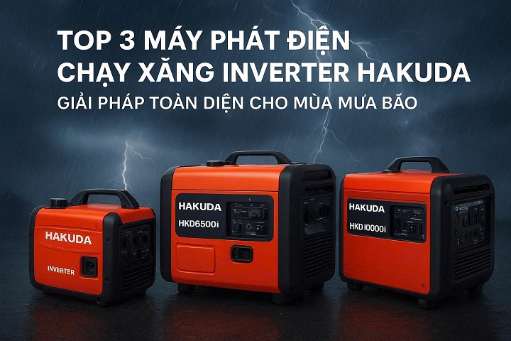 Top 3 Máy Phát Điện Chạy Xăng Inverter Hakuda: Giải Pháp Toàn Diện Cho Mùa Mưa Bão