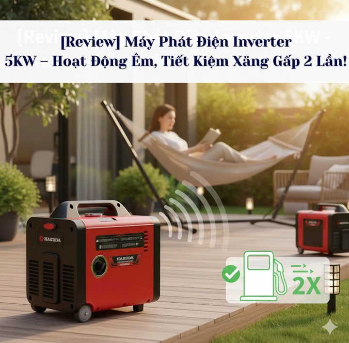 [Review] Máy Phát Điện Inverter 5KW – Hoạt Động Êm, Tiết Kiệm Xăng Gấp 2 Lần!