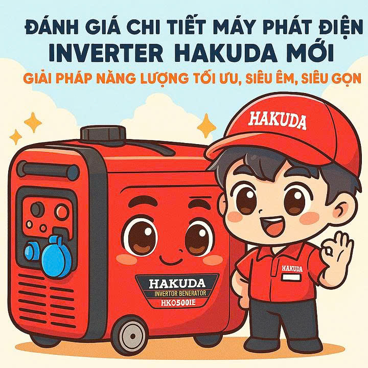Đánh Giá Chi Tiết Máy Phát Điện Inverter Hakuda Mới – Giải Pháp Năng Lượng Tối Ưu, Siêu Êm, Siêu Gọn