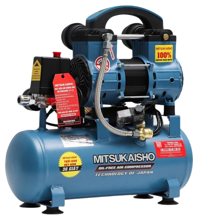 Máy Nén Khí Không Dầu Mitsukaisho 1.5HP 12L