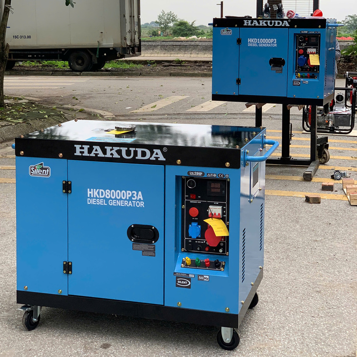 Máy Phát Điện Chạy Dầu 8KW Hakuda HKD8000P3A 3 Pha Đề