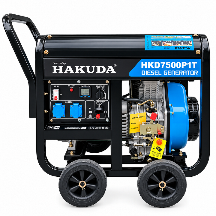 Máy Phát Điện Chạy Dầu 7KW Hakuda HKD7500P1T