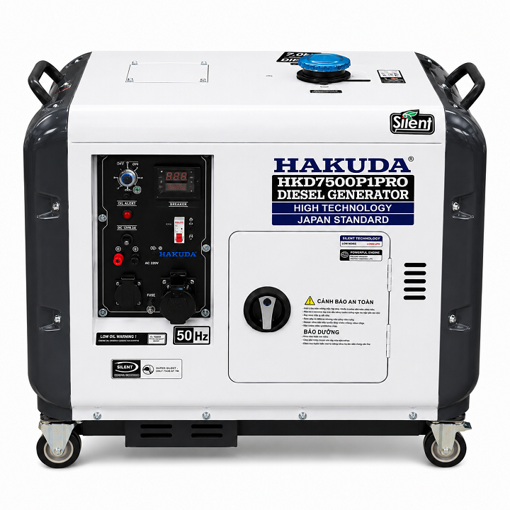 Máy Phát Điện Chạy Dầu 7KW Hakuda HKD7500P1PRO Siêu Cách Âm