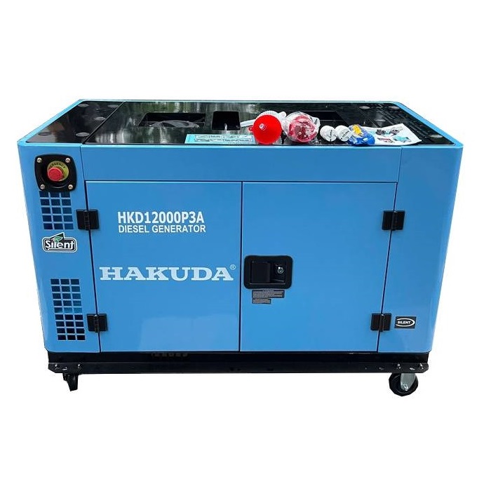 Máy Phát Điện Chạy Dầu Hakuda 12KW HKD12000P3A 3 Pha Siêu Cách Âm