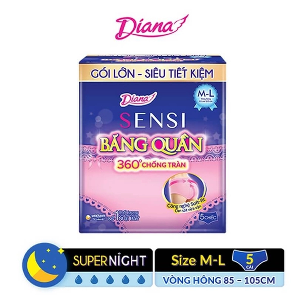 Băng vệ sinh cho mẹ sau sinh dạng quần Diana Sensi size M-L gói 5 miếng