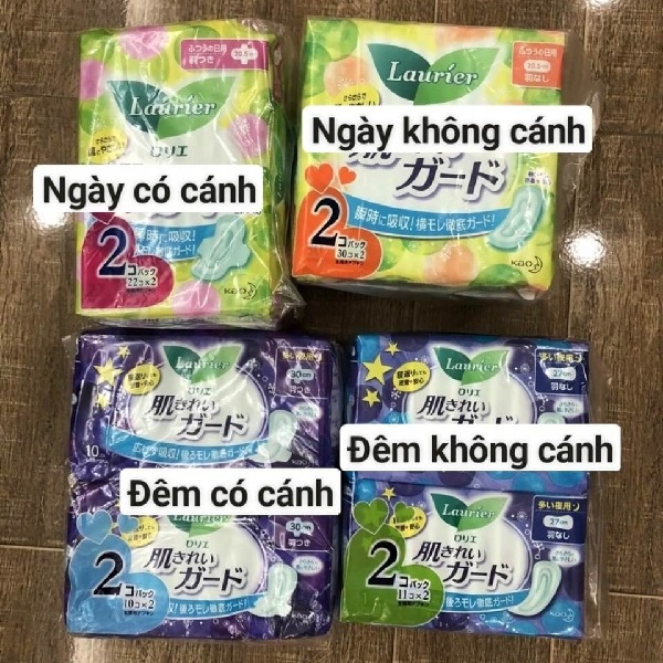 Băng vệ sinh Laurier (Ban Ngày, ban Đêm), (Có Cánh, không Cánh)