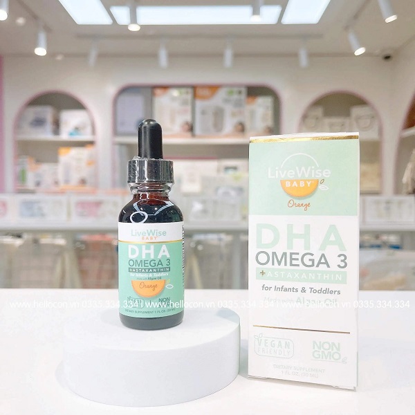 Dha Omega3 LiveWise thuần chay vị cam cho trẻ từ 0 -2 tuổi