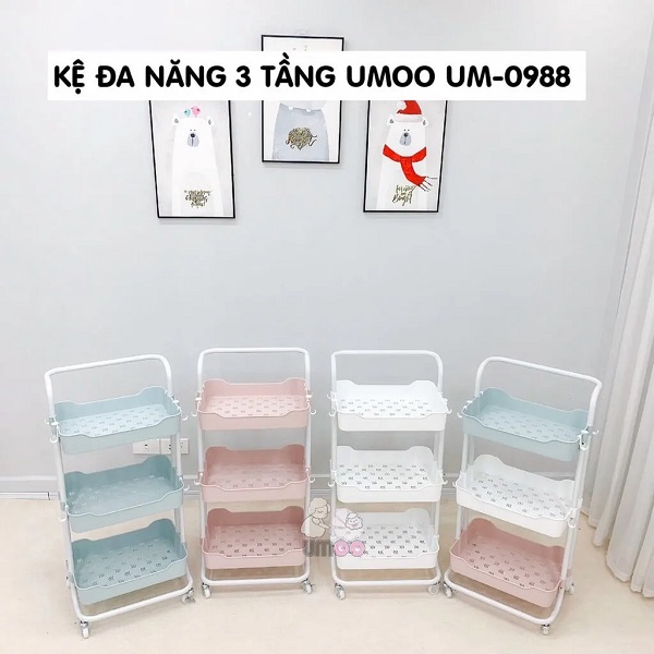 Ưu điểm của kệ 3 tầng Umoo UM-0988 có bánh xe