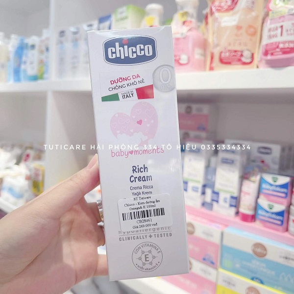 Kem dưỡng ẩm Chicco Omega và Vitamin E 100ml