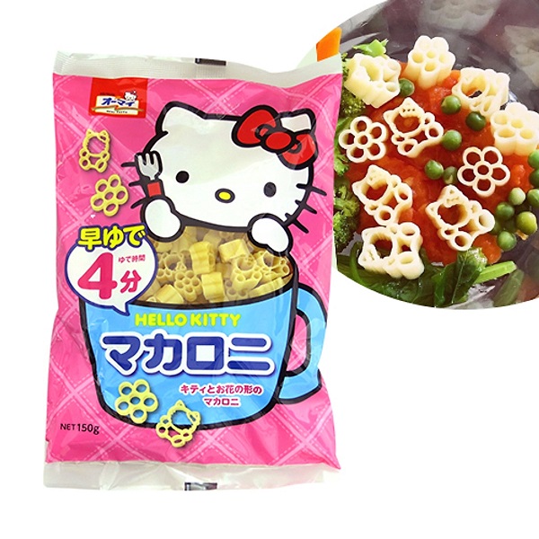 Mì nui Hello Kitty tách muối cho bé 9 tháng tuổi