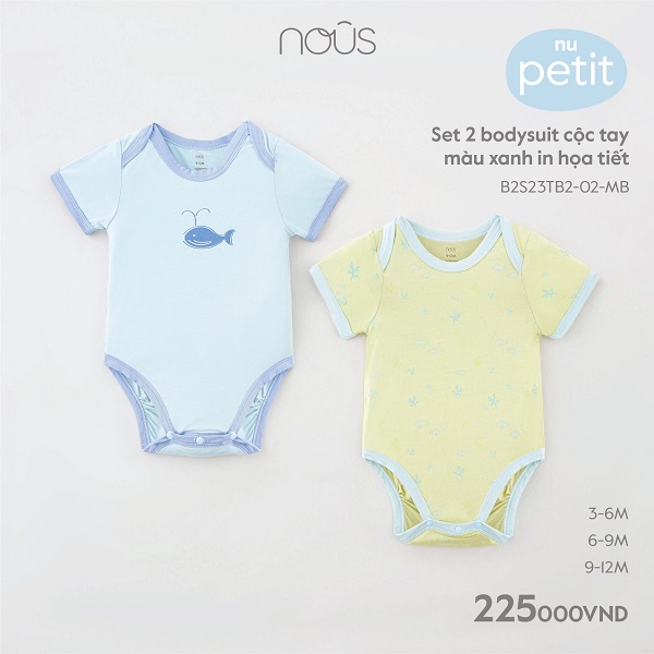 Lý do mẹ nên chọn mua set 2 bodysuit cộc tay Nous cho bé