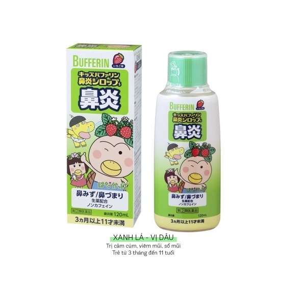 Siro Bufferin xanh lá trị sổ mũi, nghẹt mũi cho trẻ từ 3 tháng