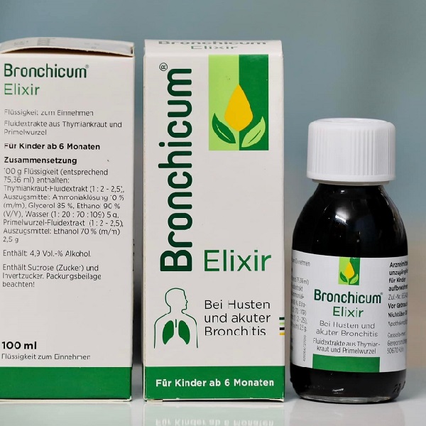 Siro ho Bronchicum Elixir trị viêm phế quản cho trẻ từ 6 tháng