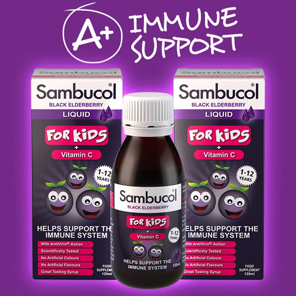 Sambucol for kids + Vitamin C dành cho trẻ từ 1-12 tuổi.