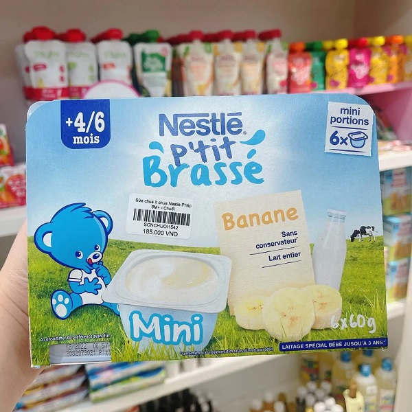 Sữa chua Nestle Ptit Brasse Pháp cho bé 6 tháng ăn dặm