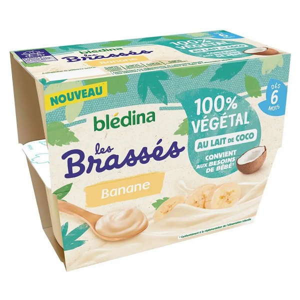 Sữa chua dừa Bledina Brasses cho bé 6 tháng dị ứng đạm bò