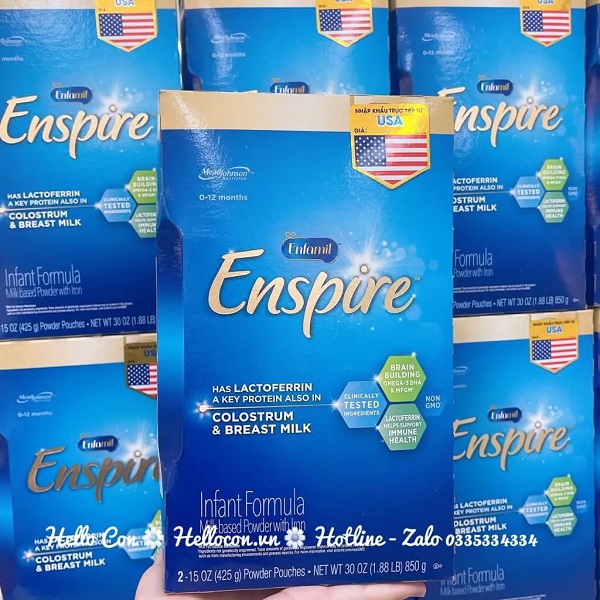 sữa Enfamil Enspire Infant Formula 0-12 tháng hộp giấy 850g
