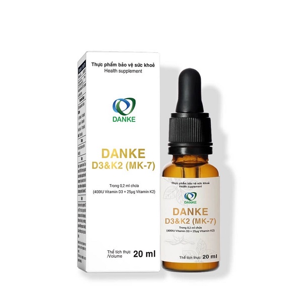 Vitamin D3 K2 MK7 Danke 20ml cho trẻ sơ sinh