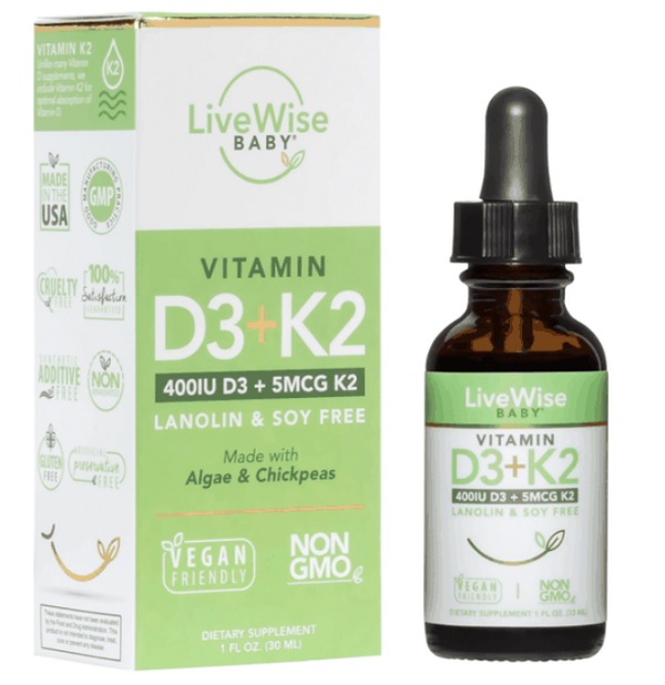 Vitamin D3K2 LiveWise hữu cơ dạng nhỏ giọt của Mỹ hiện có bán tại Hellocon.vn