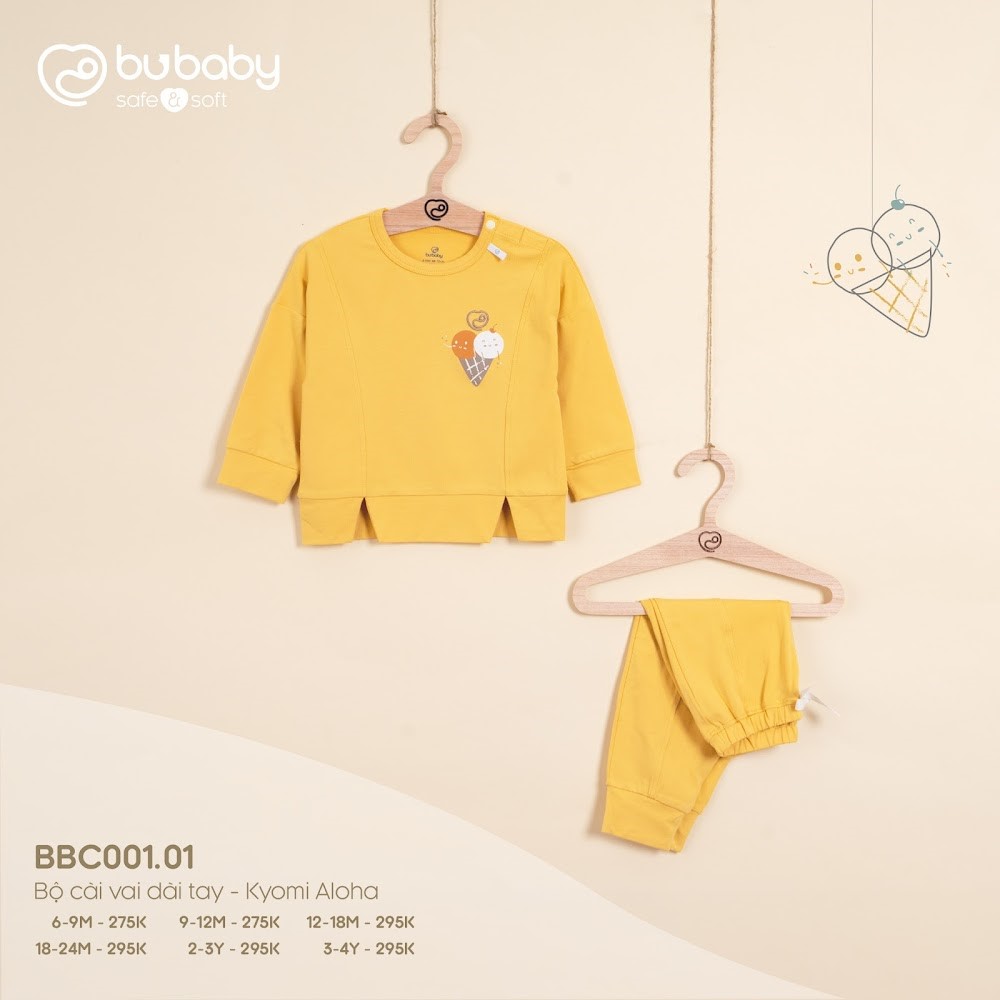 Bộ cài vai dài tay Bu baby Kyomi Aloha cho trẻ từ 6 đến 24 tháng