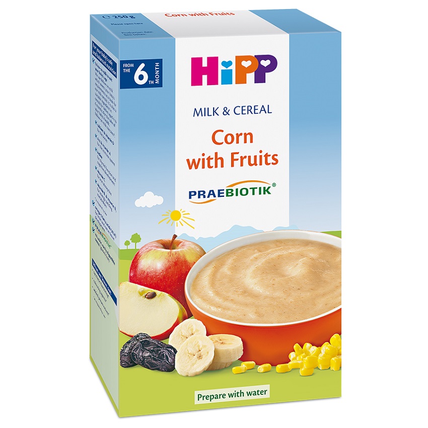 Bột ăn dặm Hipp cho bé 4 tháng, 6 tháng và 8 tháng 250g (các vị)
