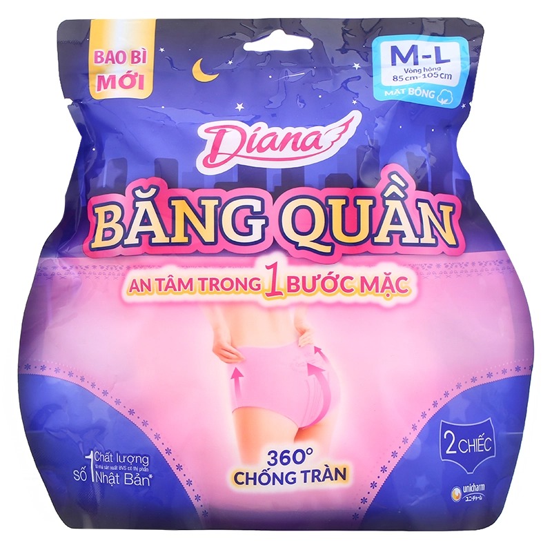 Băng vệ sinh dạng quần Diana Sensi size M-L gói 5 miếng