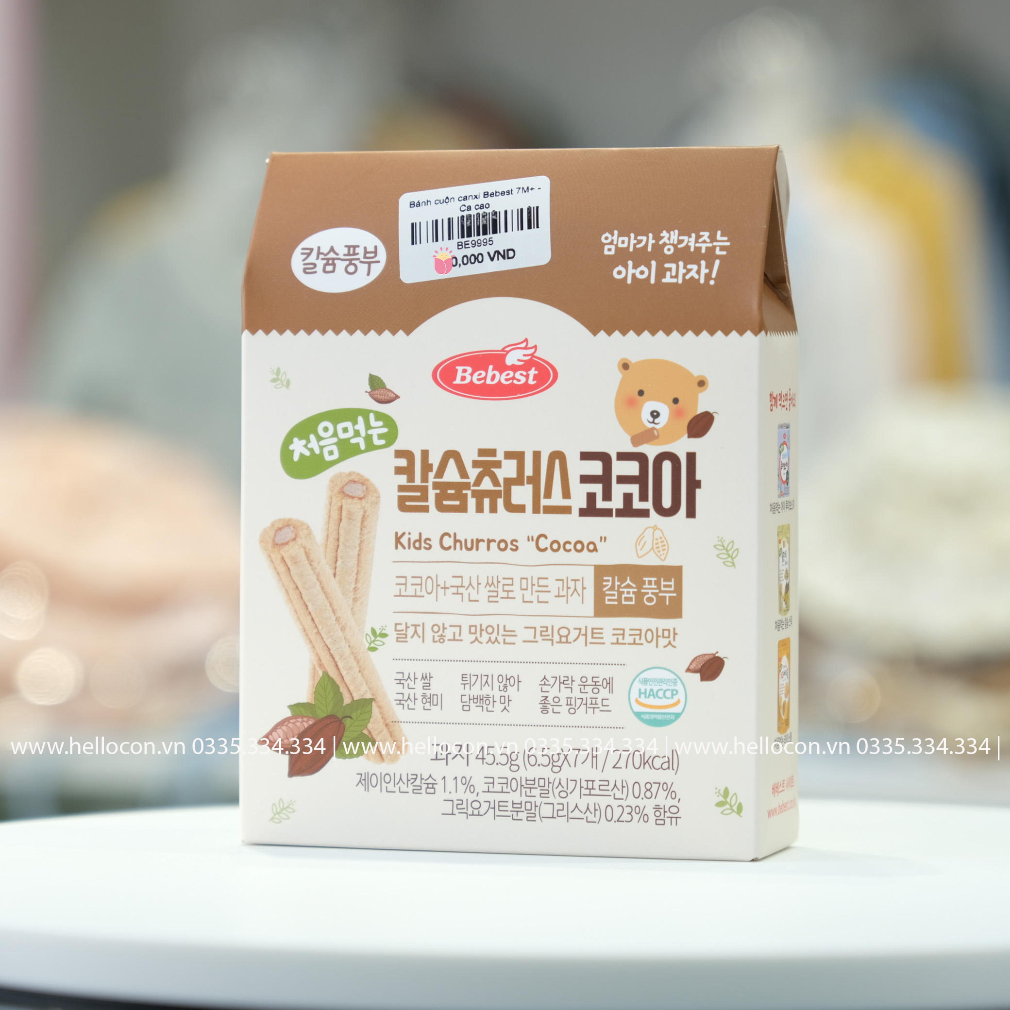 Bánh cuộn canxi Bebest Hàn Quốc cho bé 7 tháng