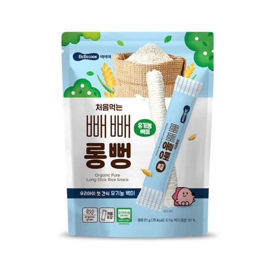 Bánh ăn dặm Bebecook, bánh gạo thanh dài cho bé 7 tháng