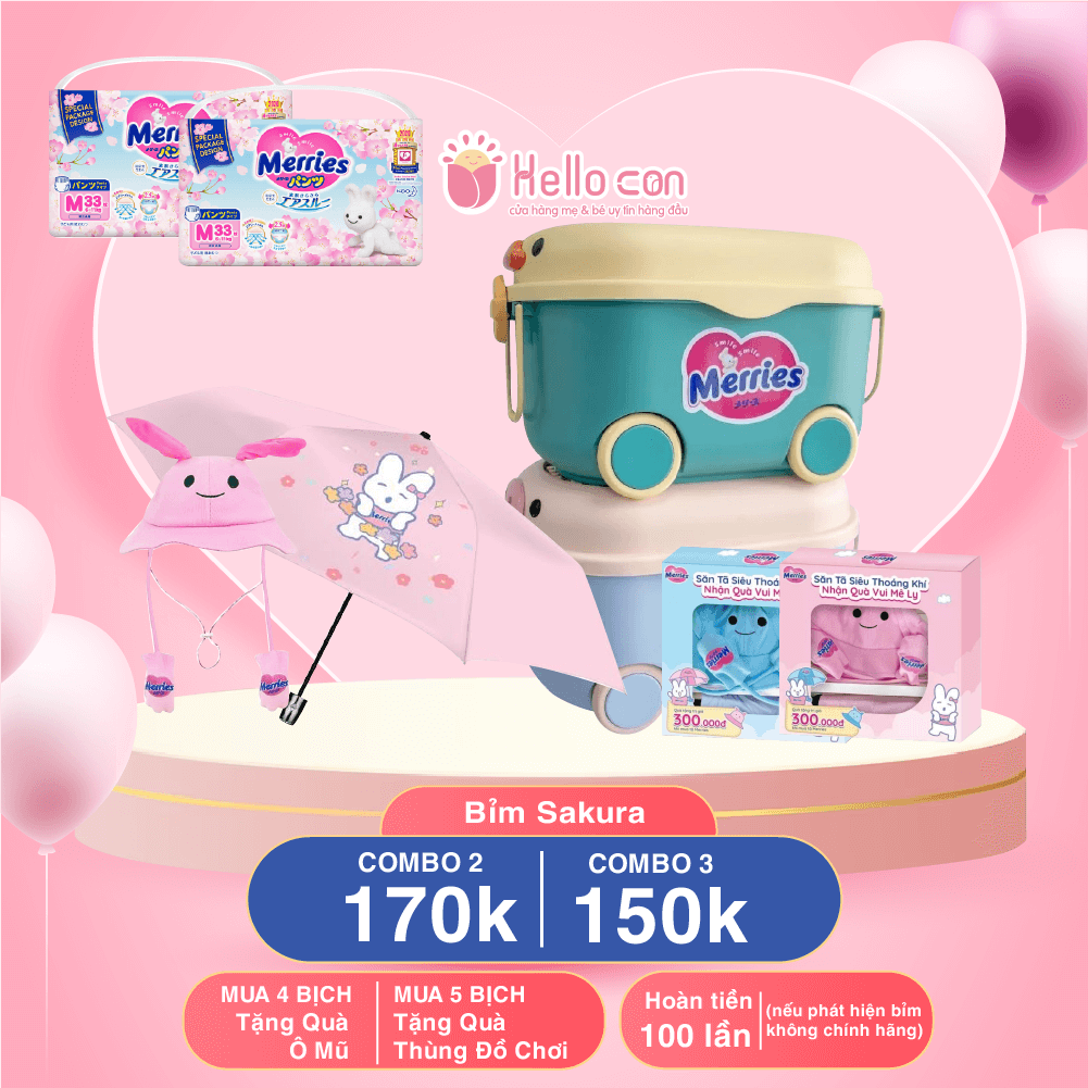 Bỉm Merries Sakura chính hãng các size, Combo 2, Combo 3 siêu hời