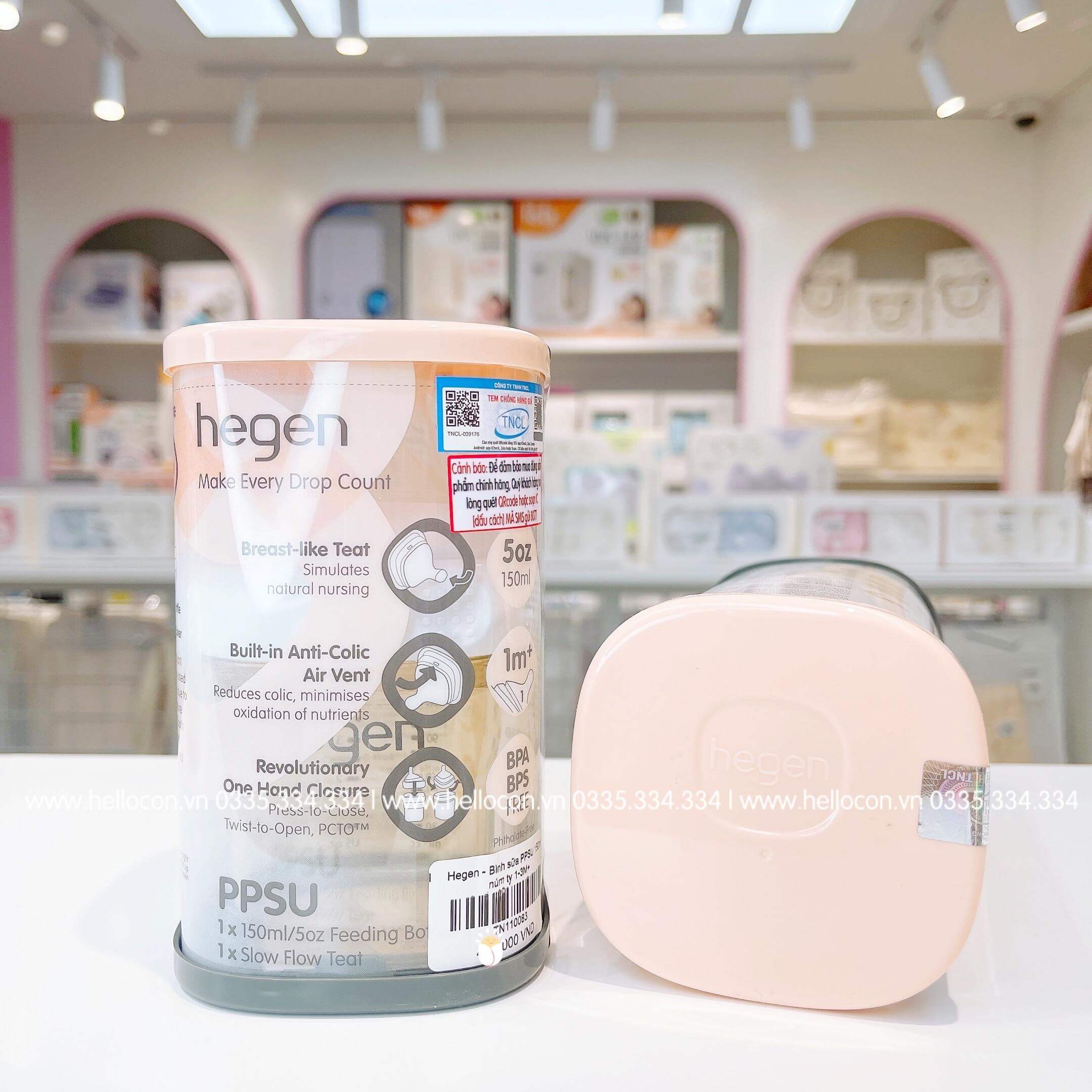 Bình sữa Hegen Hàn Quốc chất liệu PPSU cao cấp