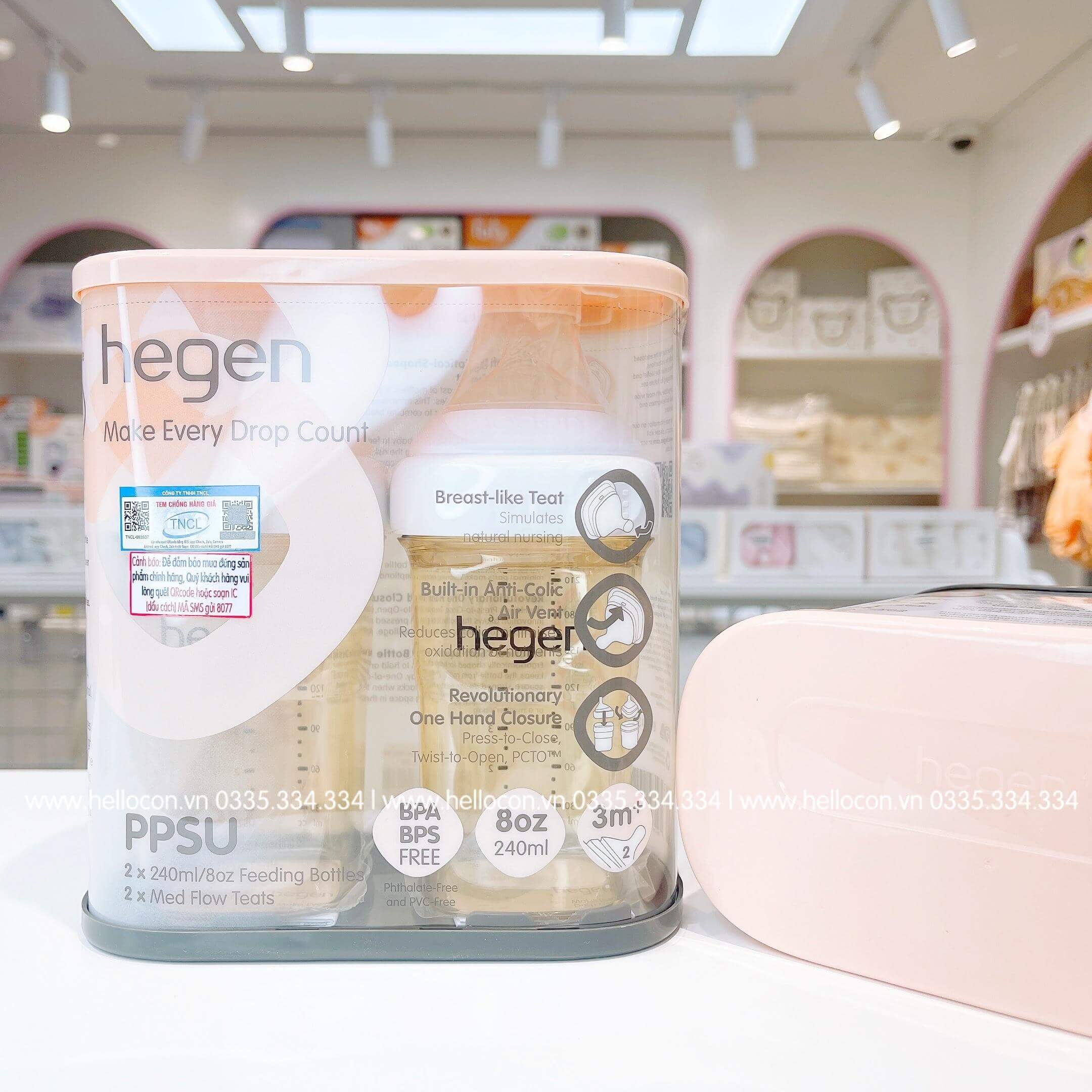 Bình sữa Hegen Hàn Quốc chất liệu PPSU cao cấp