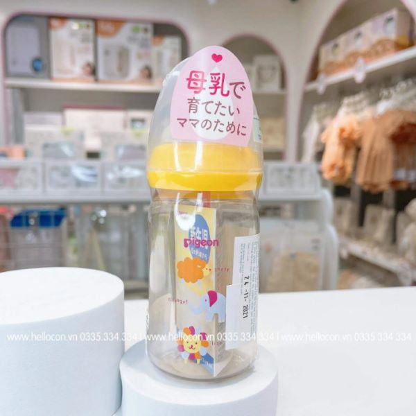 Bình sữa Pigeon nội địa Nhật cổ rộng (160ml và 240ml)