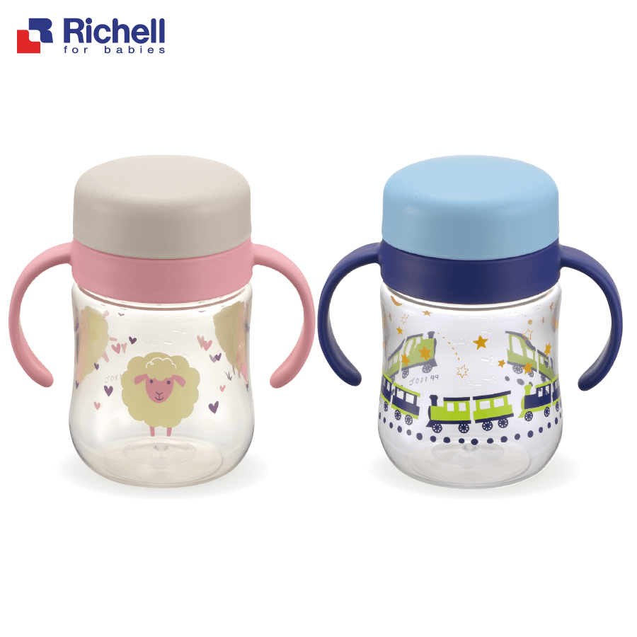 Bình nước Richell Mugood tập uống nước xoay được 360 độ