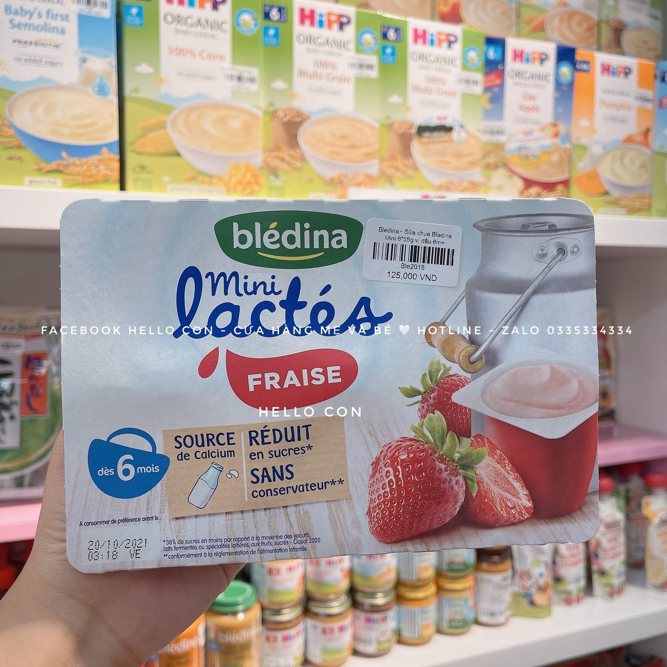 Sữa chua Bledina Pháp vỉ 6 hộp dành cho trẻ từ 6 tháng tuổi