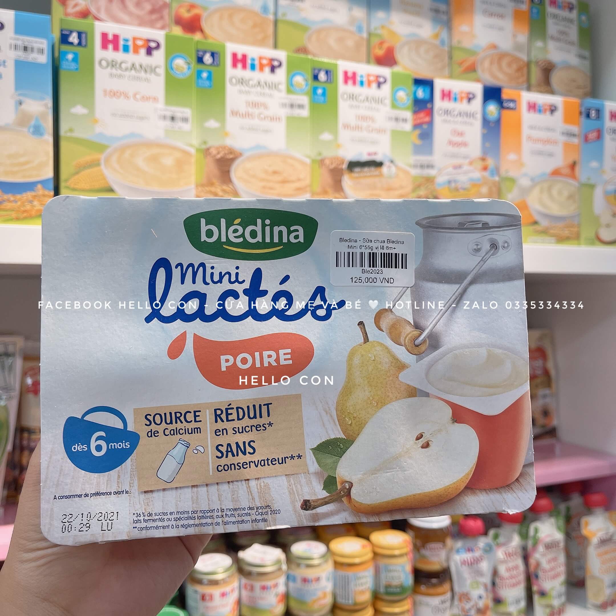 Sữa chua Bledina Pháp vỉ 6 hộp dành cho trẻ từ 6 tháng tuổi