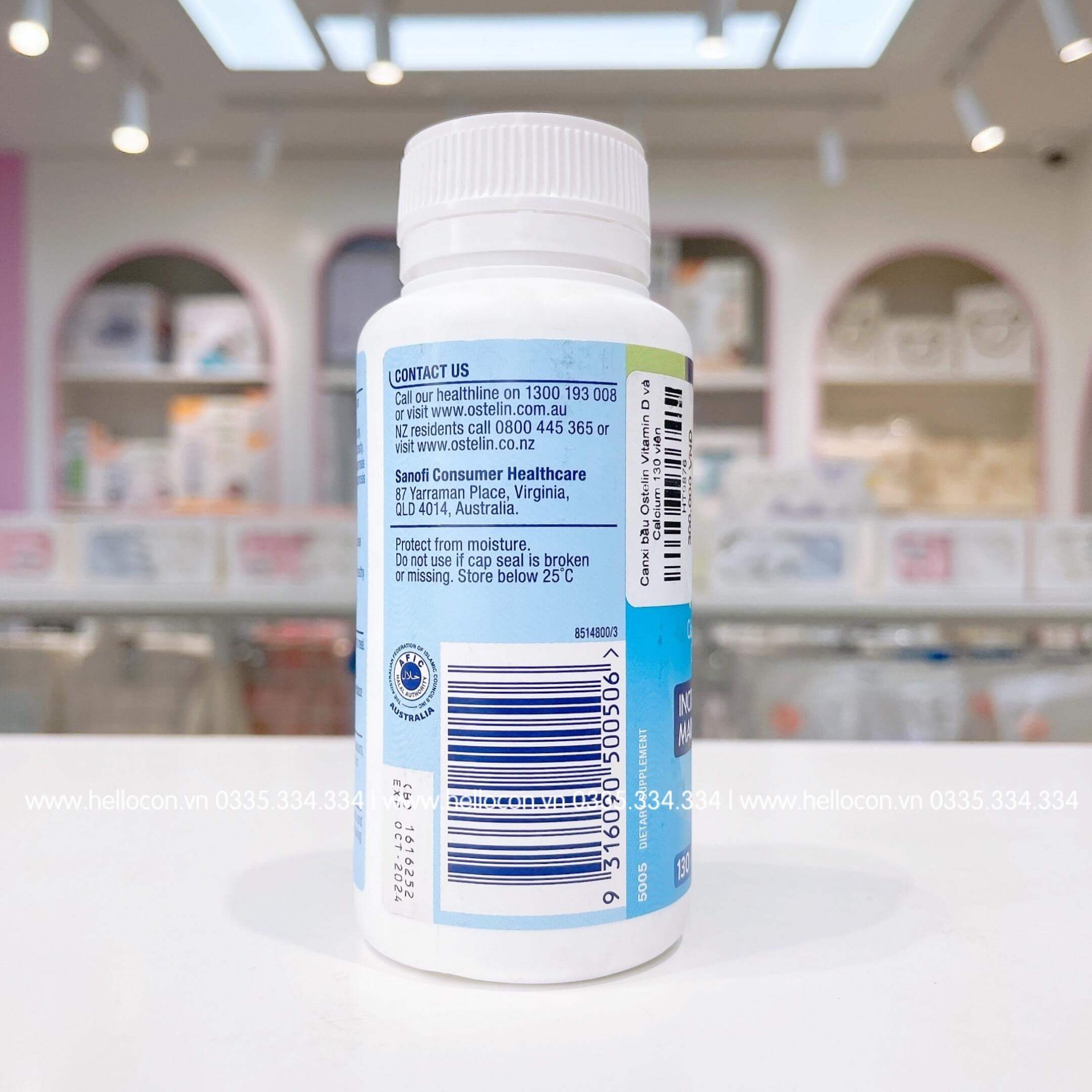 Canxi Ostelin Calcium & Vitamin D3 cho bà bầu 130v