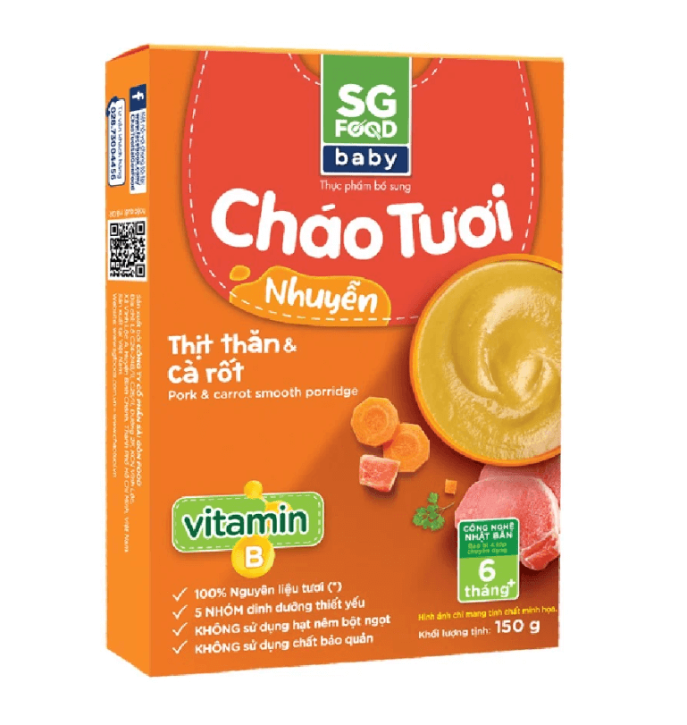 Cháo tươi SG Food cho bé ăn dặm