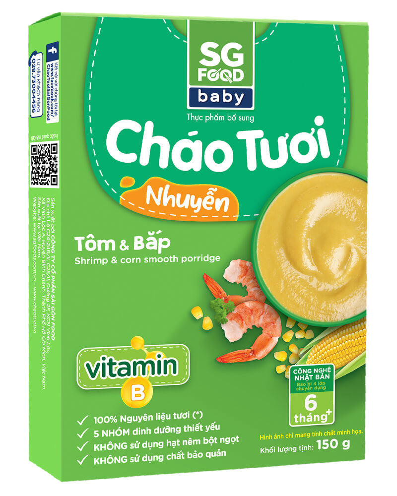 Cháo tươi SG Food cho bé ăn dặm